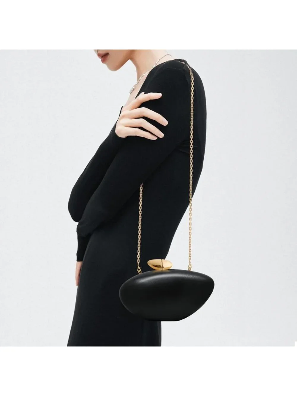 Women's Marble Black Tortoise Shell Acrylic Clutch Purse Gold Evening Handbag